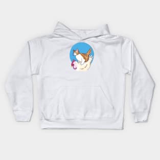 Tuxedo Cat on a Chicken Kids Hoodie